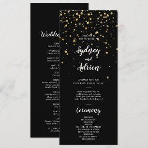 Programme Confetti d'or Black Wedding Program