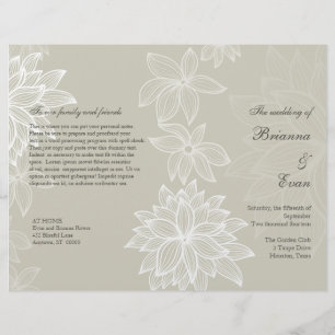 Programme Contoured Bloom Taupe Wedding Circulaire
