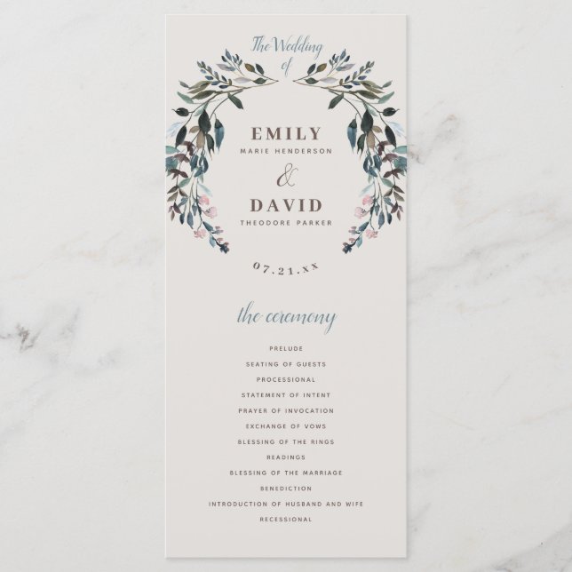 Programme Crest jardin | Eggshell | Cérémonie florale des Ma (Devant)