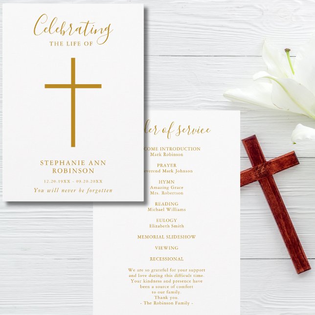 Programme Croix d'or Célébration de l'ordre de service de la (Créateur téléchargé)