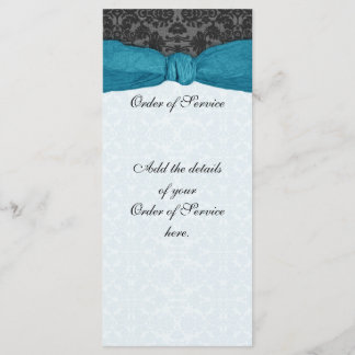 Programme Damask Ribbon Emballé Ordre de service - Turquoise