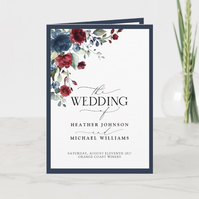 Programme d'aquarelle florale de la Marine Bleue B (Devant)