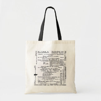 PROGRAMME D'ART DADA NOIR ET BLANC Sac fourre-tout