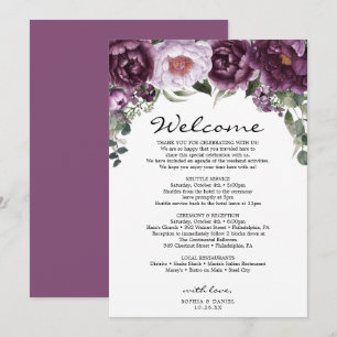 Programme de bienvenue pour mariage aux pivoines p