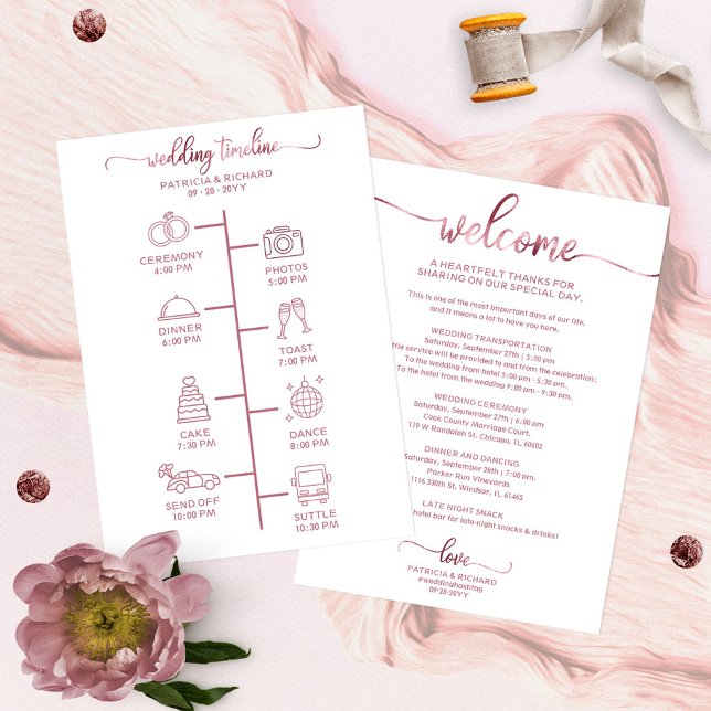 Programme de bienvenue pour un week-end de mariage (Créateur téléchargé)