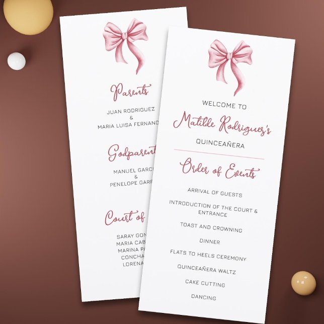 Programme de célébration de la Quinceañera Cute Pi (Créateur téléchargé)