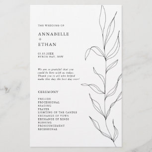 Programme de cérémonie de feuille de feuillage