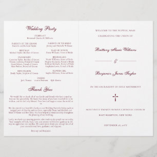 Programme de cérémonie de la messe des Mariages ca