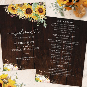 Programme de cérémonie de mariage automnal au tour