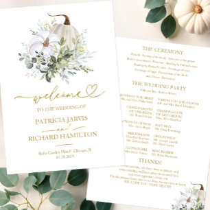 Programme de cérémonie de mariage automnal citroui