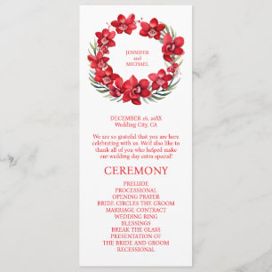 Programme de cérémonie de mariage aux orchidées ro