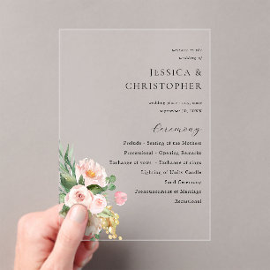 Programme de Cérémonie de Mariage champagne et ros