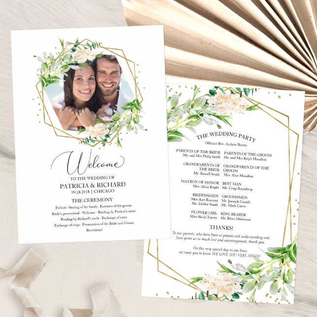 Programme de cérémonie de Mariage de bienvenue (Créateur téléchargé)