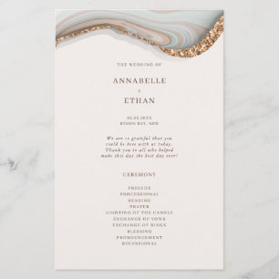 Programme de cérémonie de Mariage de marbre d'agat