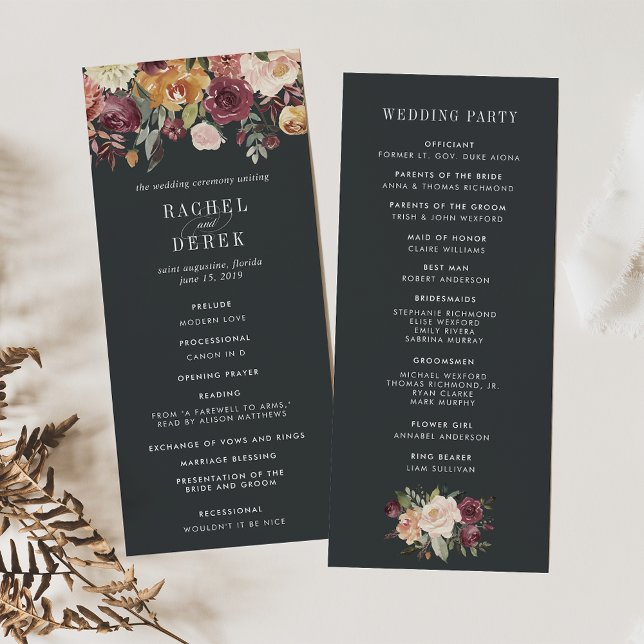 Programme de cérémonie de mariage du jardin de la  (Créateur téléchargé)