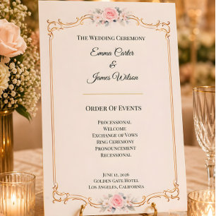 Programme de cérémonie de mariage Elegant Blush