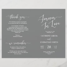 Programme de cérémonie de mariage, Élégant Script