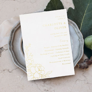 Programme de cérémonie de mariage floral avec des
