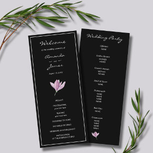 Programme de cérémonie de Mariage floral pourpre