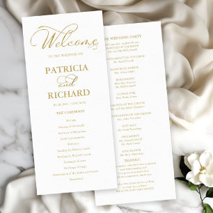 Programme de cérémonie de mariage ordre de service