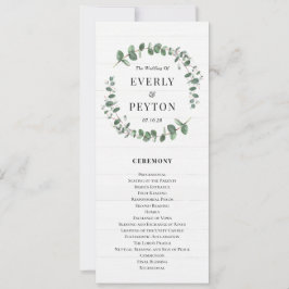 Programme de cérémonie de Mariage Rustic Greenery