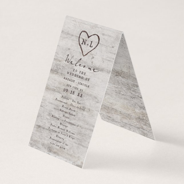 Programme de cérémonie de Mariage rustique (Front)