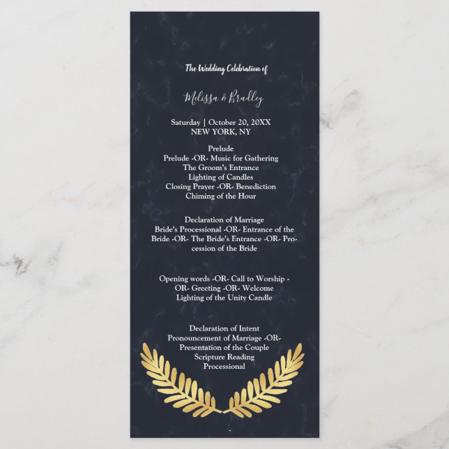 Programme de cérémonie de retour Navy Golden Frame (Devant)