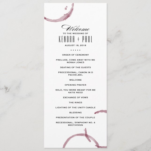 Programme de Cérémonie de Vignoble Vignoble Stains (Devant)