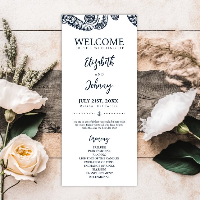 Programme de cérémonie des Mariages de pieuvre mar (Créateur téléchargé)