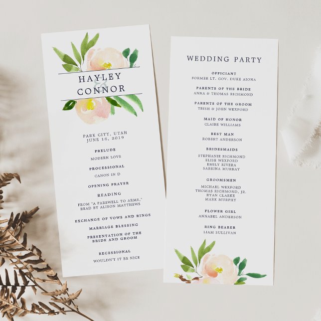 Programme de cérémonie des Mariages de Spring Blus (Créateur téléchargé)