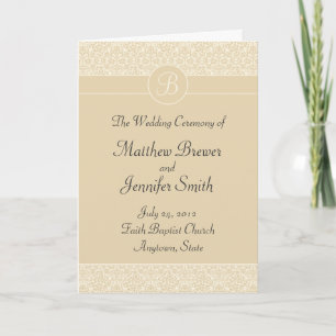 Programme de cérémonie des mariages et carte de co