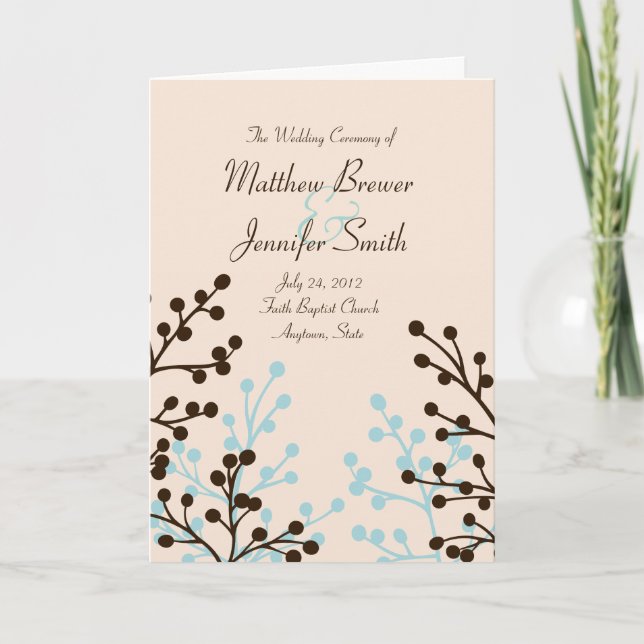 Programme de cérémonie des mariages et carte de co (Devant)