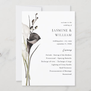 Programme de cérémonie des Mariages floraux noirs 