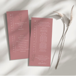 Programme de cérémonie des Mariages Mauve