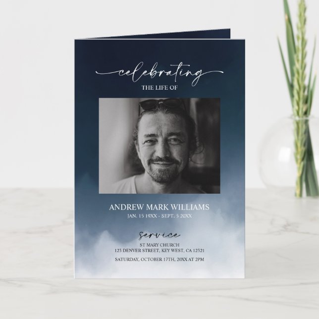 Programme de cérémonie funéraire plié de la Marine (Devant)