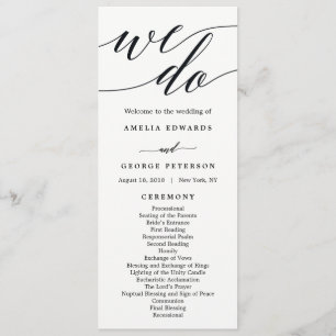 Programme de cérémonie Mariage de script moderne