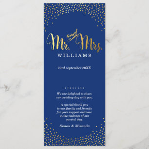 PROGRAMME DE CÉRÉMONIE mariage mini confetti d'or 