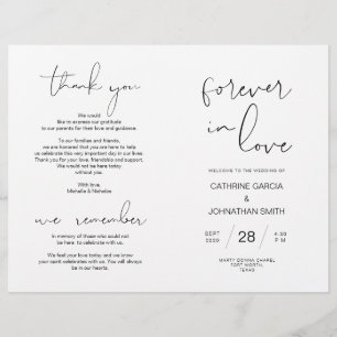 Programme de cérémonie mariage, minimaliste modern