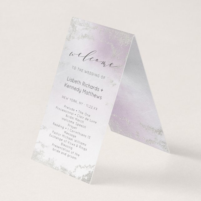 Programme de cérémonie Mariage Ombre Light Purple  (Front)