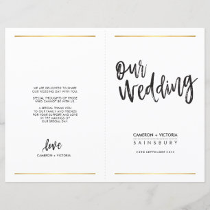 PROGRAMME DE CÉRÉMONIE mariage type simple à main