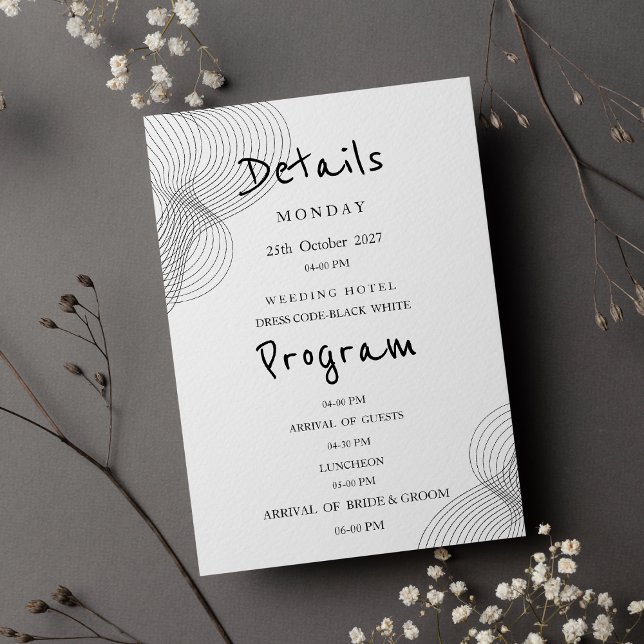 Programme de détails géométriques noir et blanc mi (Minimalist black white geometric Details Program )