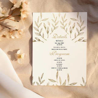 Programme de détails sur le feuillage d'or blanc d