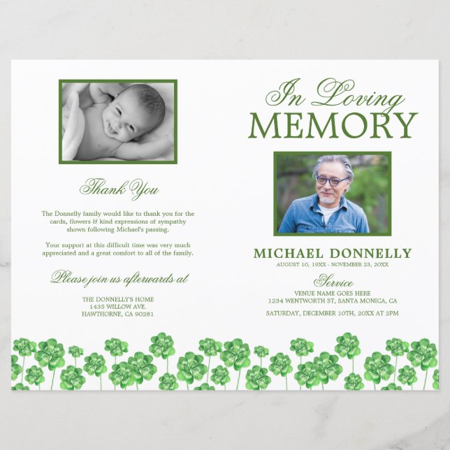 Programme de fermeture de l'ordre des funérailles  (Devant)