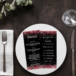 Programme de fête d'anniversaire Menu noir rouge