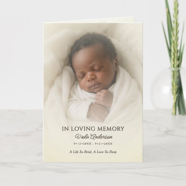 Programme de funérailles/Mémorial plié pour bébé a (Devant)