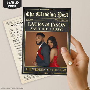 Programme de journaux Mariages de luxe Foil Card
