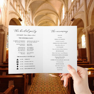 Programme de la cérémonie de mariage avec calendri
