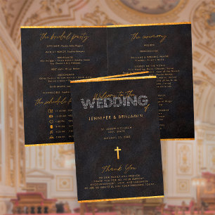 Programme de la Cérémonie de Mariage Catholique Bl