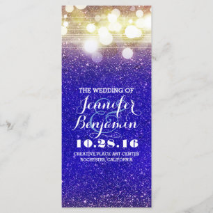 programme de lumières de ficelle de bleu et d'or