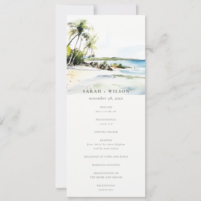 Programme de mariage à destination côtière tropica (Devant)